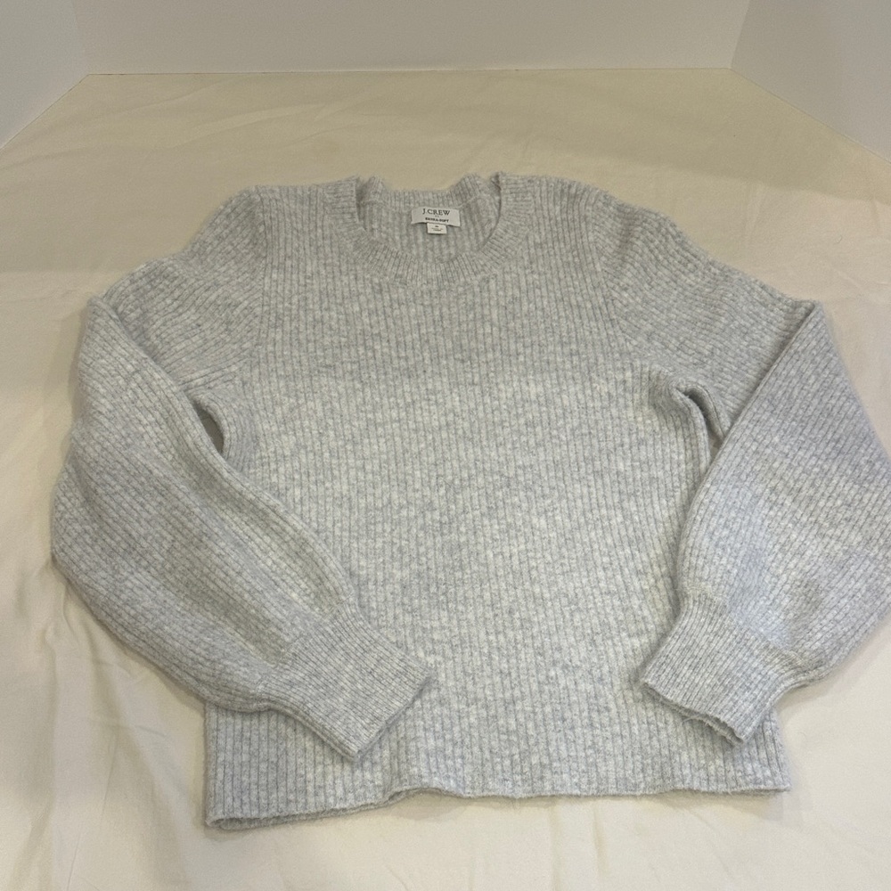 J. Crew Light Gray Ribbed Sweater